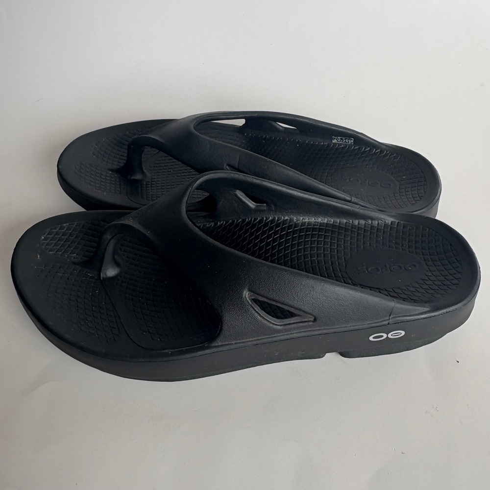 OOFOS Original Recovery Sandals Black Thong Flip Flops Men 7 Women 9 EU 40 - Picture 5 of 8